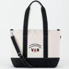 VAN JAC ヴィンテージ風アーチロゴ　レザートートバッグ 黒 VAN JAC ヴィンテージ風アーチロゴ レザートートバッグ 黒