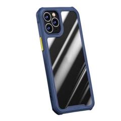 iPhone 14ケース保護カバー　耐衝撃完全保護　バンパーフレームブルー