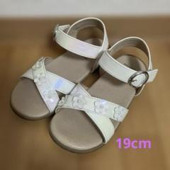 アプレレクール お花モチーフストラップサンダル 19.0cm