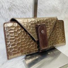 良品 ヒロコ ハヤシ カンパリーノ ロングウォレット レザー シルバー