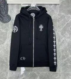 【CHROME HEARTS】バック 英字 プリント ジップアップパーカー CHROME HEARTS クロムハーツ（原本無） 001-073878 SWTSHRT HD