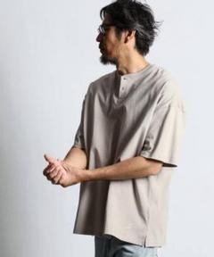 【定価7,700円】オーバーサイズ ヘンリーネックTシャツ