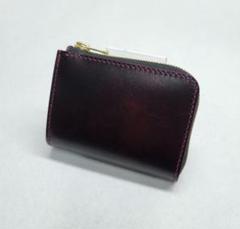 L字ファスナー財布　レザークラフト　ミニ財布　小銭入れ　ハンドメイド