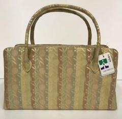 【美品】利休バッグ　金糸　グラデーション　和装バッグ　七宝花菱 最終お値下げ 美品】利休バッグ 金糸 グラデーション 和装バッグ 七宝花菱