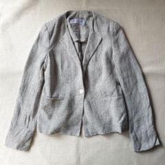 ITALY製 MaxMara リネンジャケット 麻100％生地 ラウンド襟 ITALY製 MaxMara リネンジャケット 麻100％生地 ラウンド襟