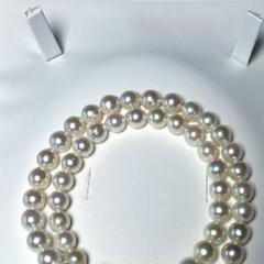 【極美品 準花珠級 あこや本真珠】 パール ネックレス 7.0〜8.0㎜M335