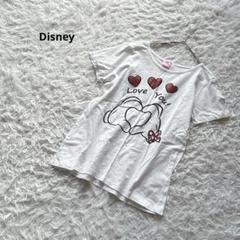 【ディズニー】半袖Tシャツ　ミッキーミニー　キッズ160 ロゴ　ハート　春夏