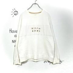 ビラボン トレーナー(M)ホワイト 古着 センターロゴ刺繍 ヴィンテージ 長袖
