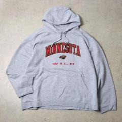 レア【古着】NHLミネソタワイルド ハーフジップ刺繍ナイロンジャケット メンズL レア【古着】NHLミネソタワイルド ハーフジップ刺繍ナイロン