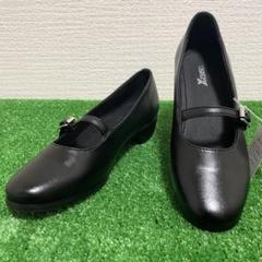極美品　XEBEC ストラップ　ラウンドトゥ　パンプス　革靴
