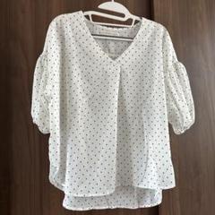 EVERY.VERY ホワイトドット Vネックブラウス　美品