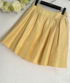 値下げ 88560円 フォクシー FOXEY イエロー 38 フレアスカート