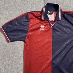 90年代 サッカー セリエA ジェノア errea エレア イタリア製 L 古着] イタリア セリエA ジェノア ユニフォーム 90s 三浦知良