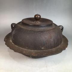 J781 鉄釜 『笹紋』『茶釜』 茶道具