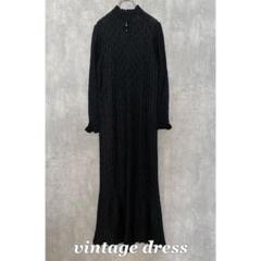 vintage crochet long dress ワンピース