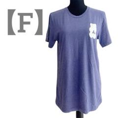 美品⭐️半袖Tシャツ 【F】チュニック クールネック パープル プリント 春夏秋