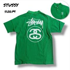 stussy ステューシー ポロ シャツ プリント ブランド ロゴ M メンズ