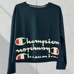 Championレディースドルマンスリーブカットソー長袖ネイビー　 Lサイズ