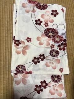 浴衣　単品　夏祭り　花火　赤　クリーム色