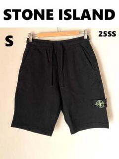 25SS【新品】STONE ISLAND ロゴ バミューダ ショートパンツ 黒S