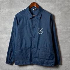 SALE❣️ナイロンコーチジャケット 紺 ワンポイントロゴ L相当