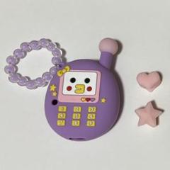 たまごっちユニ携帯型のシリコンカバー(蓄光キャップ3つ付き) パープル