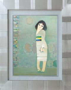 絵画インテリア 額付(銀）油絵 F6-080114 人物 女性像 楽天市場】【油絵 直筆仕上げ】ボズナンスカ Girl with