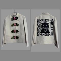 Gucci フローラルボタン×パンサープリントジャケット グッチ