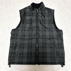 極美品★BURBERRY GOLF ベスト ジレ ノバチェック 黒 リバーシブル 関税負担なしBurberryチェックナイロンリバーシブルパファージレ