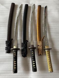 模造刀 脇差三点まとめ 短刀 黒鞘 金茶漆鞘 GL1 - メルカリ