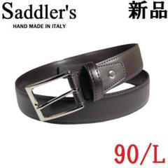 イタリア製◆長さ調整可　サドラーズ カーフレザー ドレスベルト 焦げ茶 90 L 楽天市場】サドラーズ Saddler's ／ カーフ×スエード35mm幅