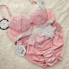 №675【E65】ガーリーチュールプリーツ ブラジャー＆フルバック