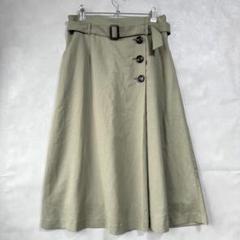 美品☆ハニーズLLフレアスカートひざ丈〜ミモレ丈スカート ベルト付き 大きめ