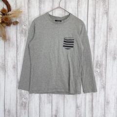 【BEAMS】長袖カットソー(M) ロンT ポケット付き ボーダー 定番 古着