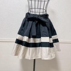 ♡ダズリン♡ フレアミニスカート　ボーダー　ボリューム　ウエストリボン大人可愛いのサムネイル