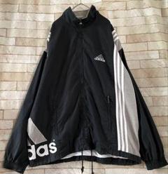 adidas アディダス 90s ナイロンジャケット 両面刺繍 ブラック L