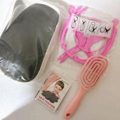 ウィッグ装着サポートセット ピンク　ボブヘア　4点セット