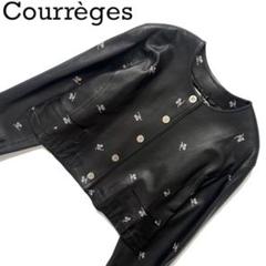 【極美品】courreges クレージュ レザージャケット ノーカラー羊革 黒 クレージュ(courrèges)｜Reedition Vinyl Jacket - 242252104010