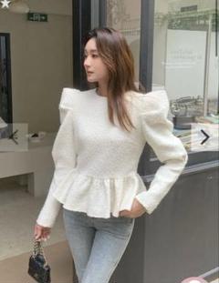 Cygne シーニュ　とんがりパフトップス　ホワイト パフスリーブ サイズ1 とんがりトップス半袖 Emily ホワイト | Cygne