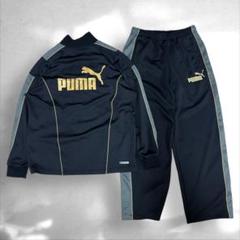 C2》PUMAプーマ　XL上下セットアップ　背面ビックロゴ スポーツウェア　黒