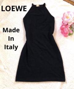 ロエベLOEWE 黒 カシミアミニ ワンピース ビンテージニット