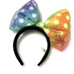 SALE‼️【希少レア】ディズニーランドピンクドッミニーリボンカチューシャシフォン 大人かわいい！東京ディズニーランド ミニーシフォンカチューシャ -