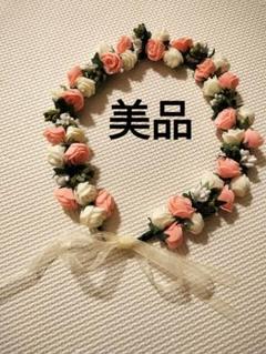 ピンクとホワイトの花冠