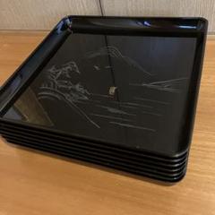 独楽盆　5枚組　径32.2cm　会席盆　懐石盆　天然木　うるし　値下げしました！ 独楽盆 5枚組 径32.2cm 会席盆 懐石盆 天然木 うるし 値引きしま