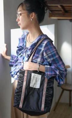 美品　シアタープロダクツ 別注 2WAYフリルジャガード　ロゴトートバッグ