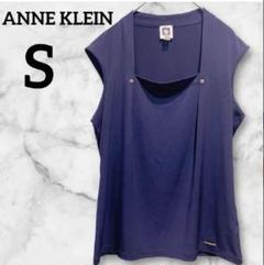 美品✨ANNE KLEIN ノースリーブ カットソー【S】ネイビー きれいめ