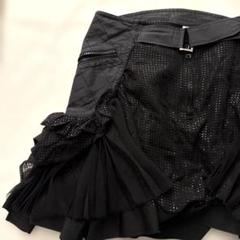 sacai サカイ★ツイードミニスカート★ブラック×ブラウン異素材 sacai サカイ☆ツイードミニスカート☆ブラック×ブラウン異素材