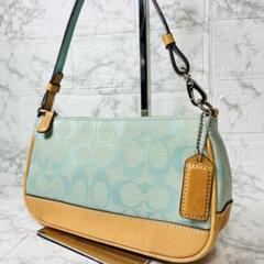 ★美品　COACH アクセサリーポーチ シグネチャー キャンバス レアカラー