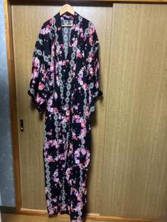 黒花柄 Mサイズ 浴衣