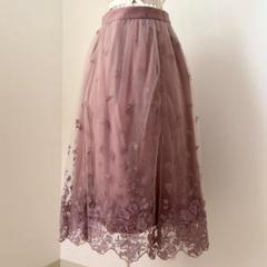 WILLSELECTION グラデ刺繍チュールスカート　ピンク　Mサイズ